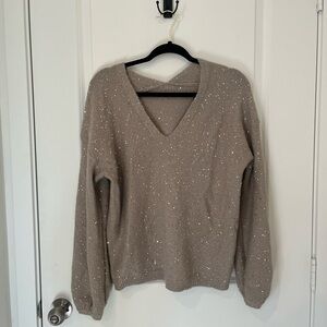 Elegant Beige Sweater with Sparkle Accents